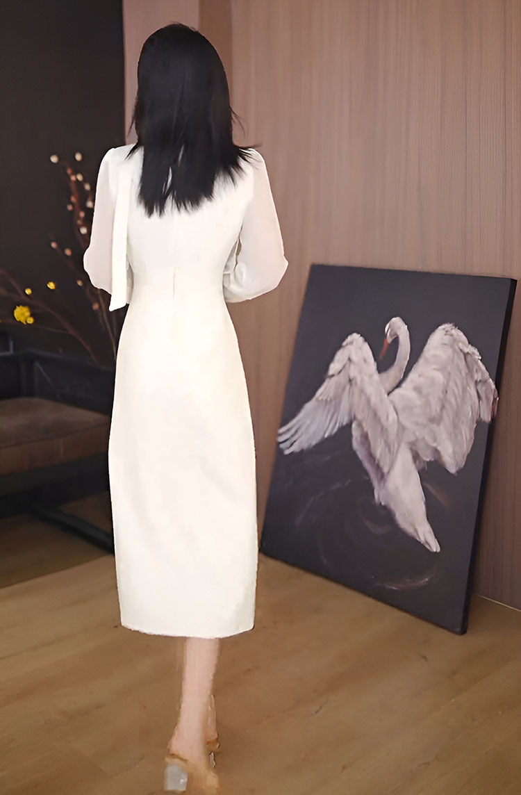 小香风优雅通勤连衣裙女2025春秋新款长袖裙子别致超好看长裙潮