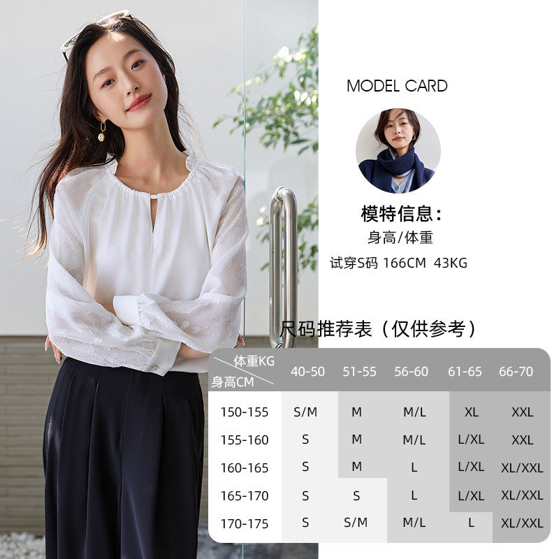 长袖衬衫女士寸衫职业修身工作服正装2340宽松上衣春秋季高级感